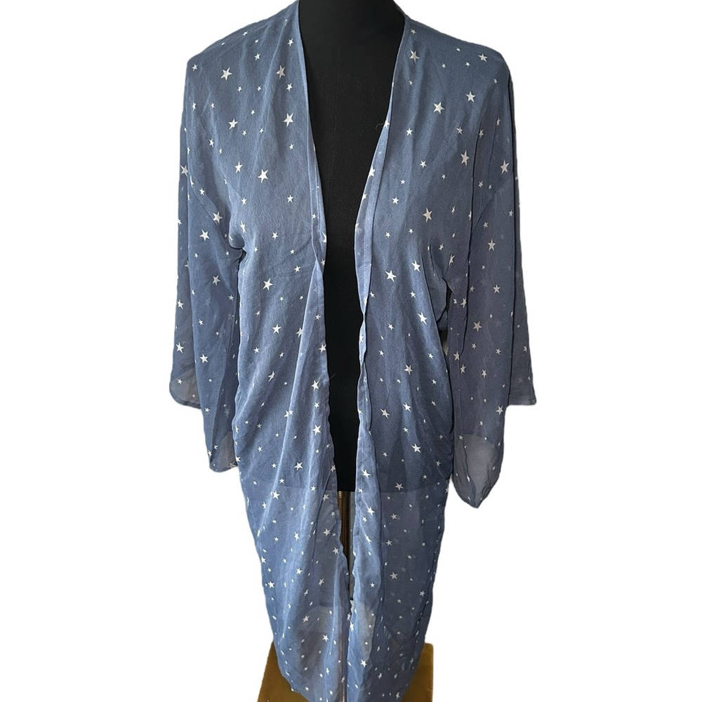 Melrose and Market Starry Blue Kimono One Size Fits Most